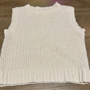 She + Sky Beige Knit Sweater Vest